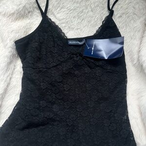 Brandy Melville black laced singlet